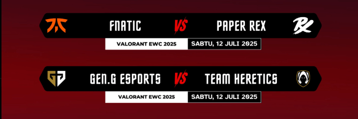 Paper Rex dan Fnatic Melaju ke Semifinal, Sentinels dan Karmine Corp Tersingkir di Perempat Final EWC Valorant 2025